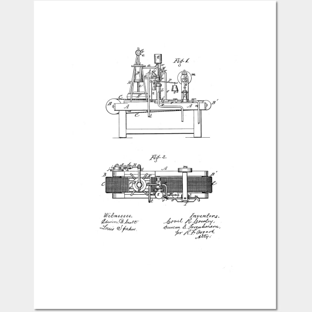 Cider and Wine Press Vintage Patent Hand Drawing Wall Art by TheYoungDesigns